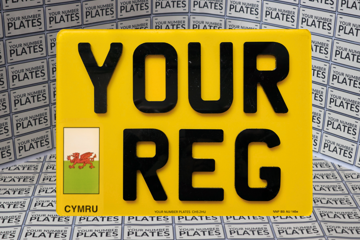 284x210mm number plate with Welsh lag