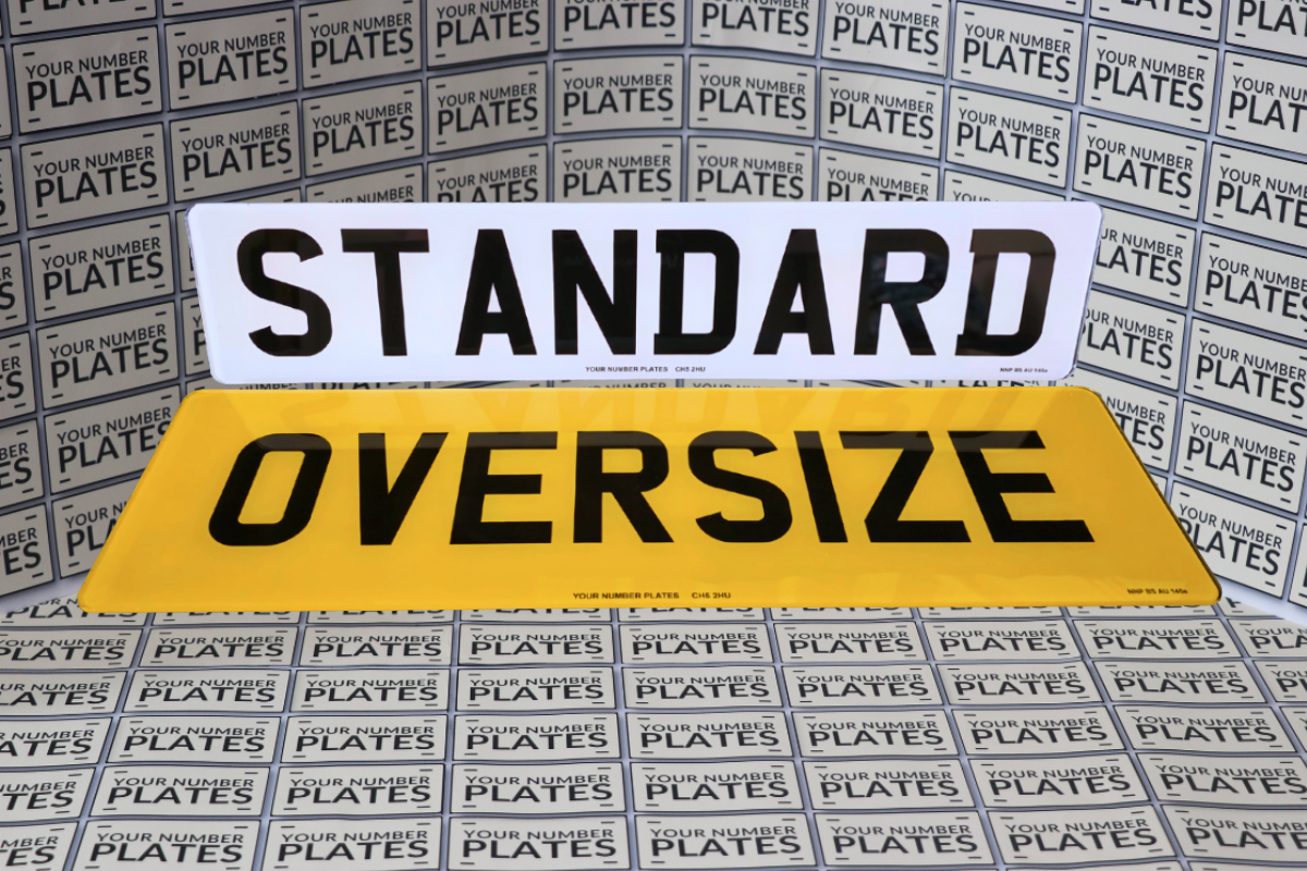 oversized replacement plates with BS AU 145e marking