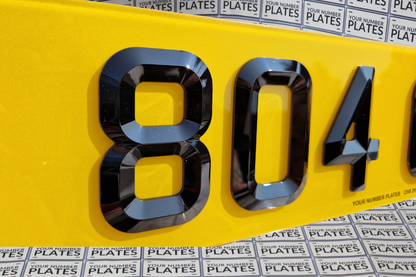 Close up of premium retro bevelled edge digits