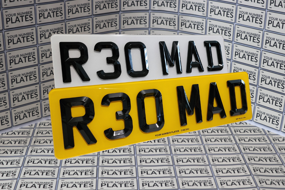 front and rear 3d retro plates set uk road legal